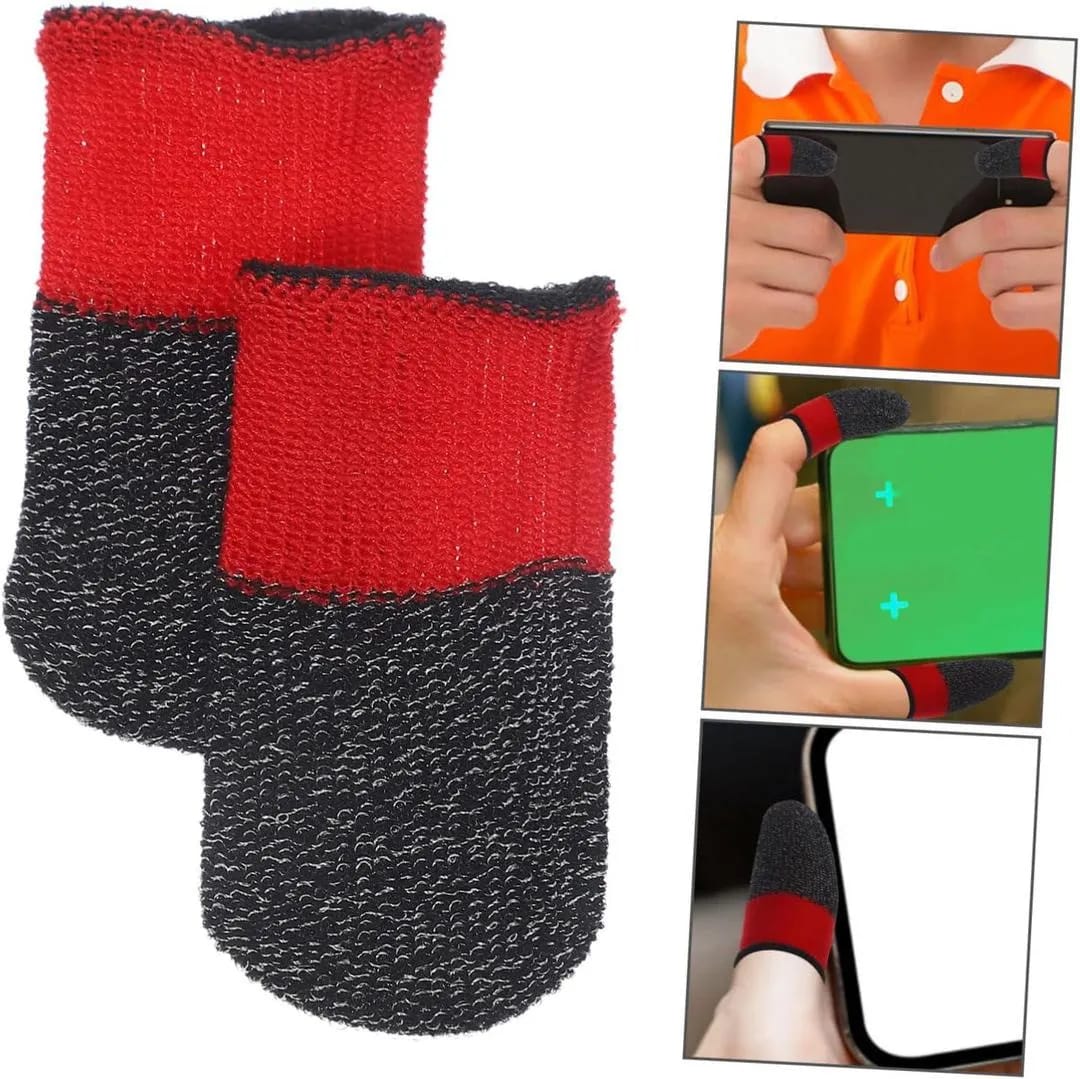 Premium Gaming Finger Sleeves Bundle 1 Pair Anti Sweat Touchscreen