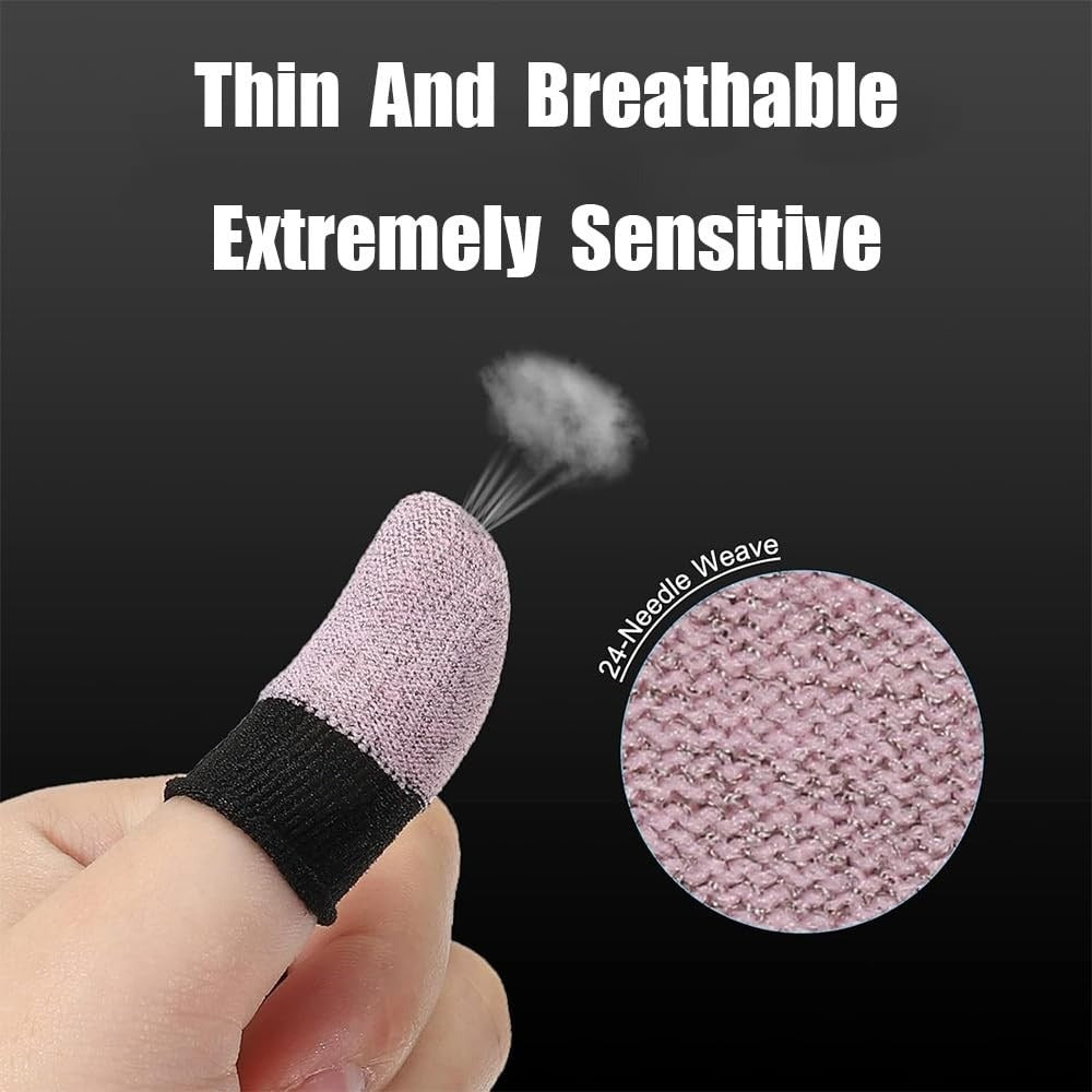 Premium Gaming Finger Sleeves Bundle 1 Pair Anti Sweat Touchscreen