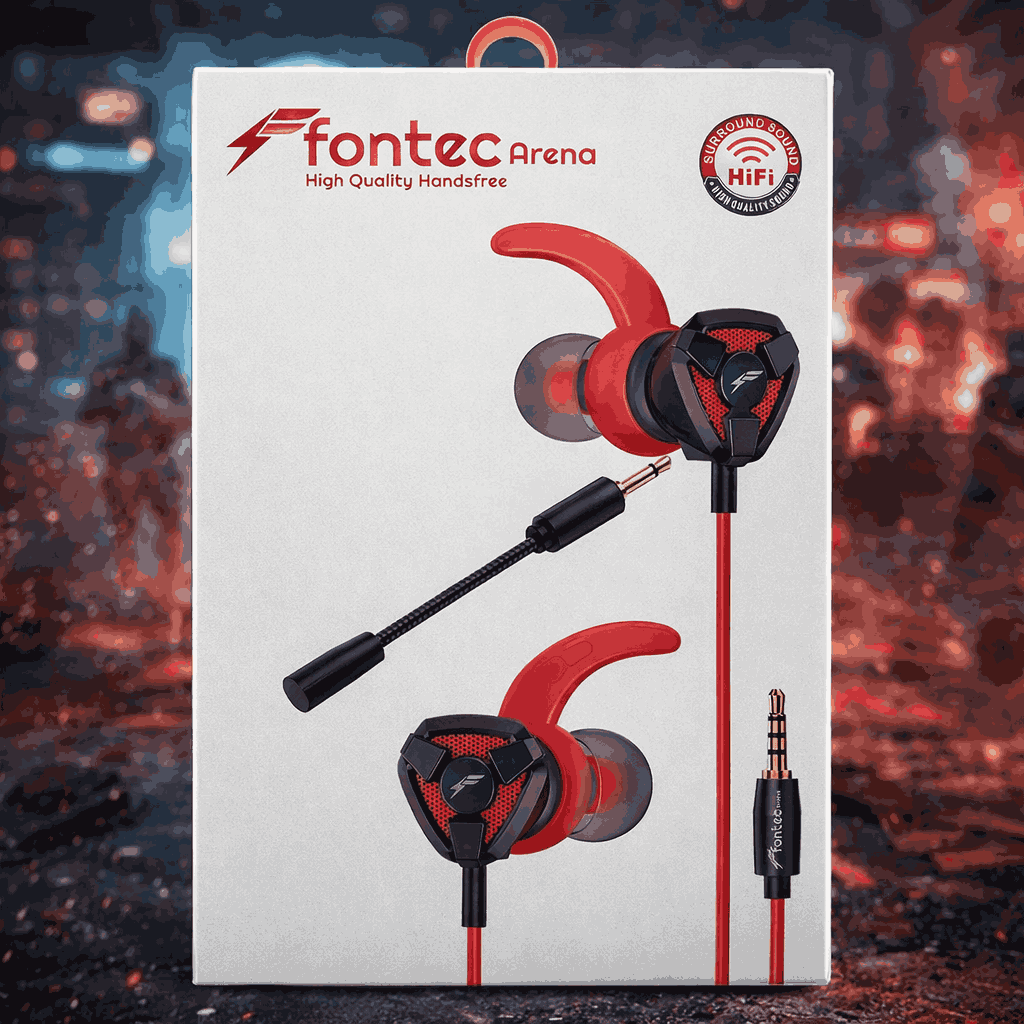 Fontec Arena Gaming Earphones with Detachable Mic – 3.5mm HiFi Stereo Surround Handsfree for Mobile, PC & Console -