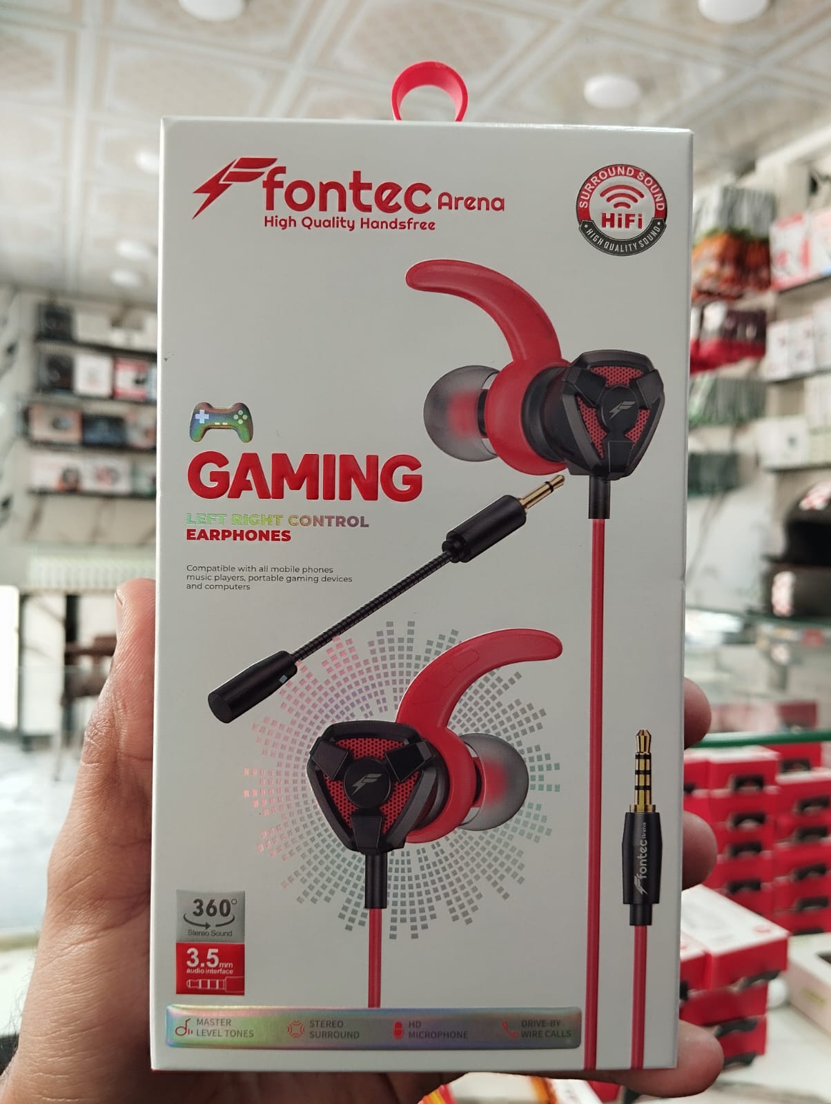 Fontec Arena Gaming Earphones with Detachable Mic – 3.5mm HiFi Stereo Surround Handsfree for Mobile, PC & Console -