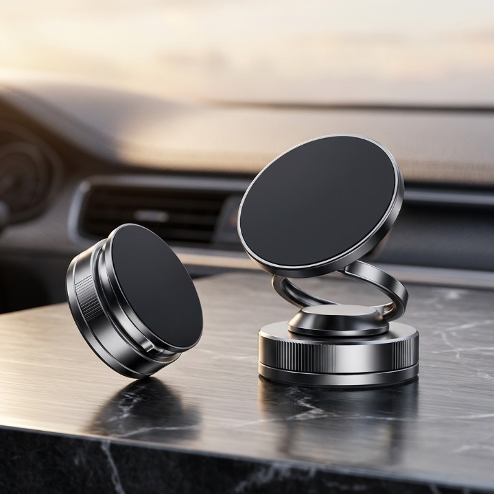 Vacuum Adsorption Magnetic Mobile Phone Holder & 360° Rotatable Car Mount Bracket | Mobile Holder For Car | Self-Adhesive Magnetic Mobile Holder