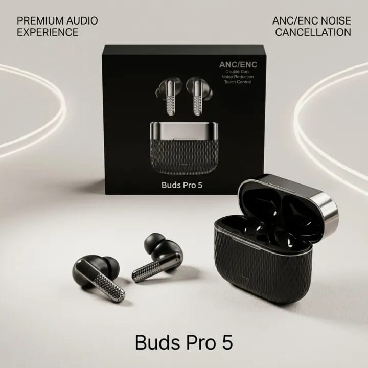 Buds Pro 5 Wireless Bluetooth Earbuds - HD Sound Quality
