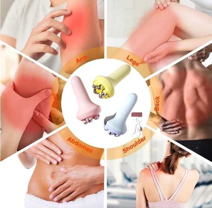 360 Roller Manual Hand Massager Handheld Massage Ball Full Body Pain Relief