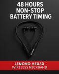 Lenovo HE05X Wireless Bluetooth Neckband Earphones – Magnetic Sports Earbuds with HD Sound & Built-in Mic