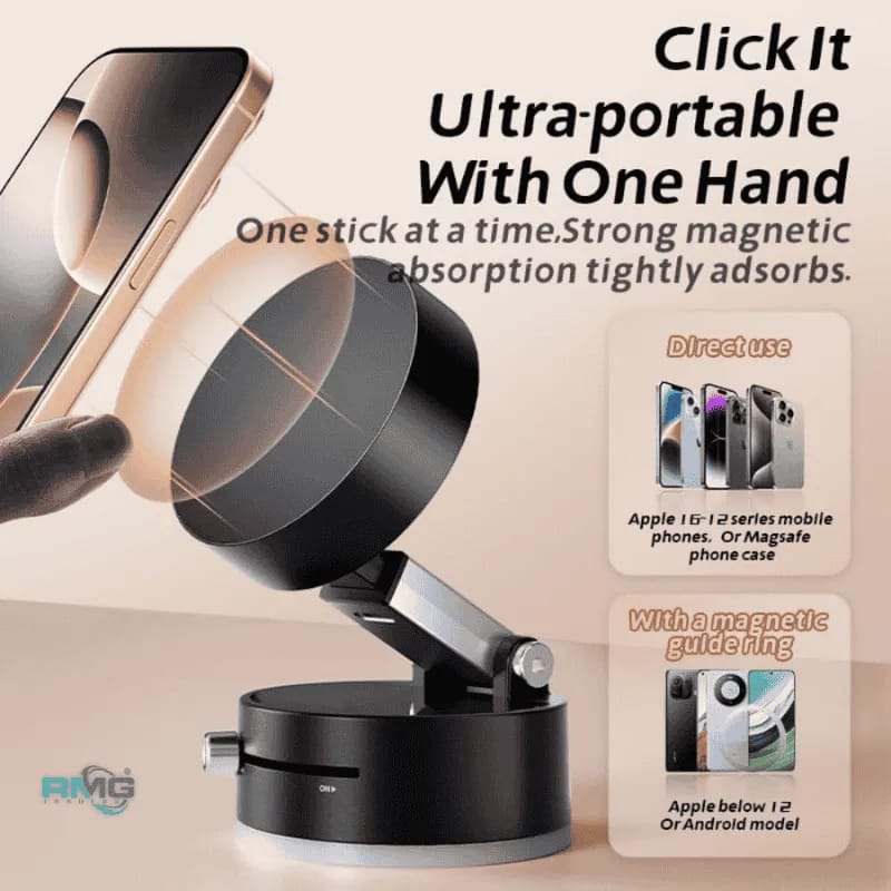 Magnetic Suction Phone Holder – Foldable & Adjustable 360° Magnetic Mount